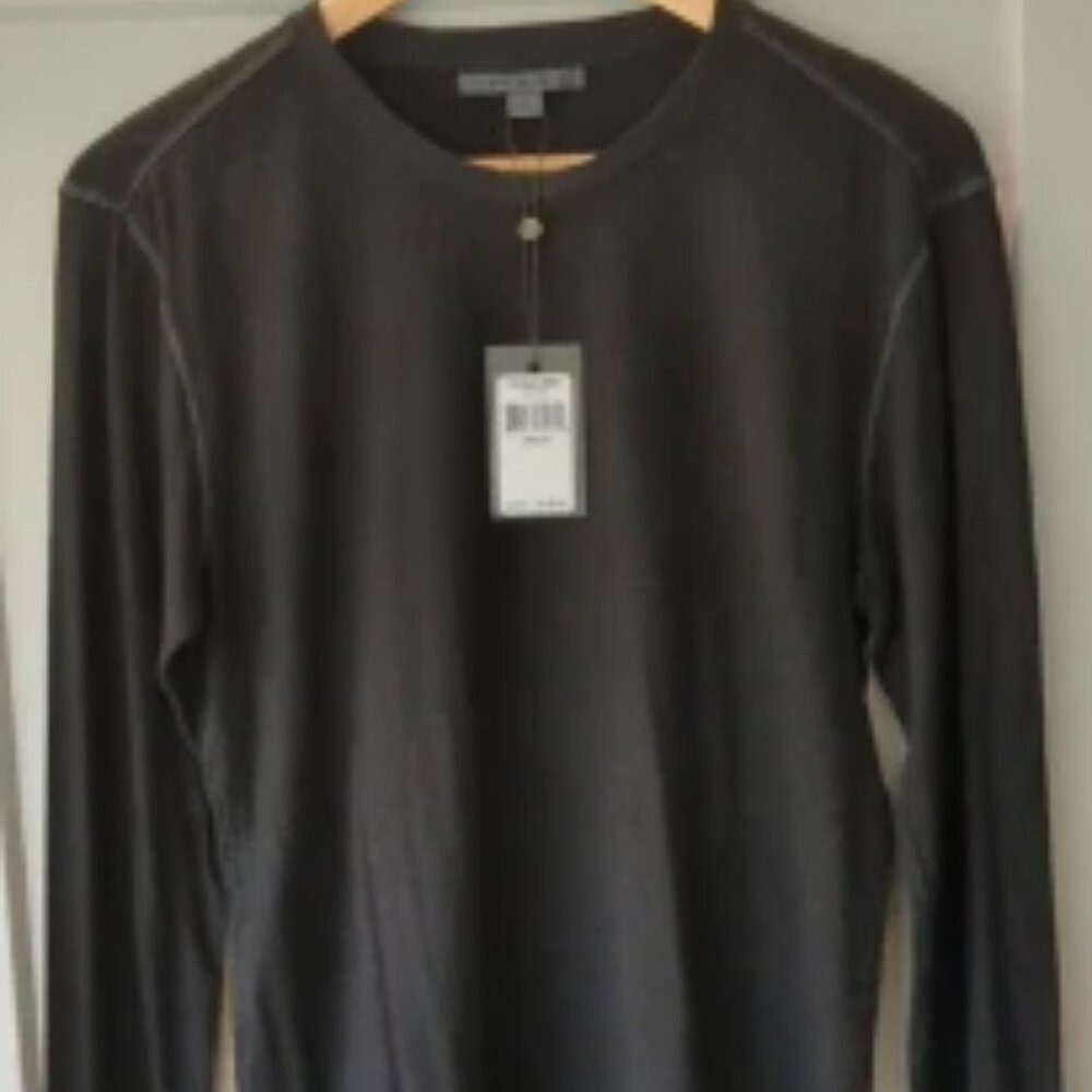 NWT $198 John Varvatos Mens S Long Sleeve 100% Cotton T Shirt